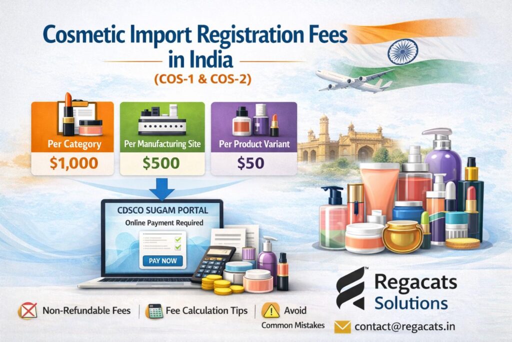 Cosmetic Import Registration Fees in India (COS-1 & COS-2)