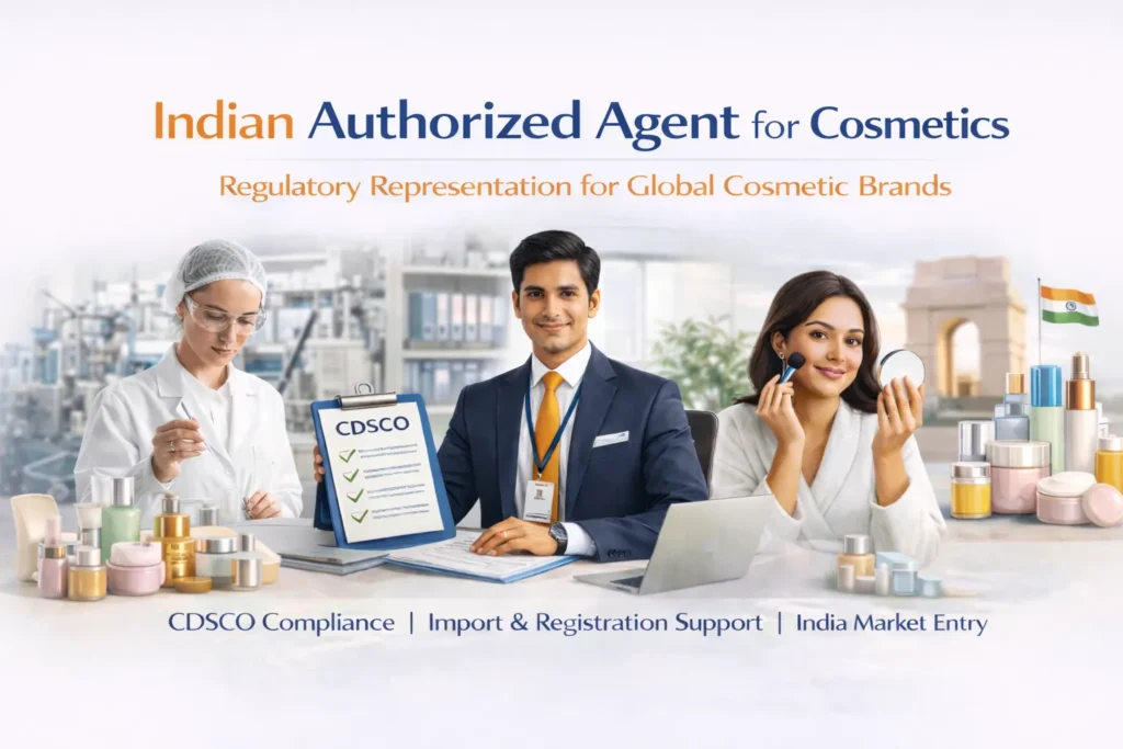 Indian Authorized Agent for cosmetics in India providing CDSCO regulatory representation for foreign cosmetic manufacturers and global beauty brands