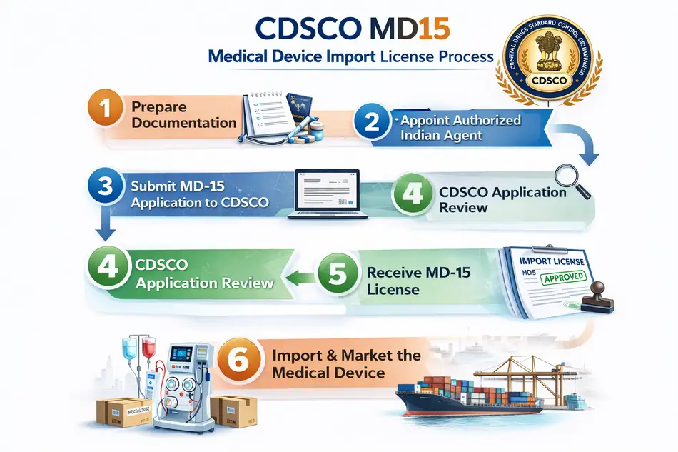 CDSCO MD15 medical device import license process