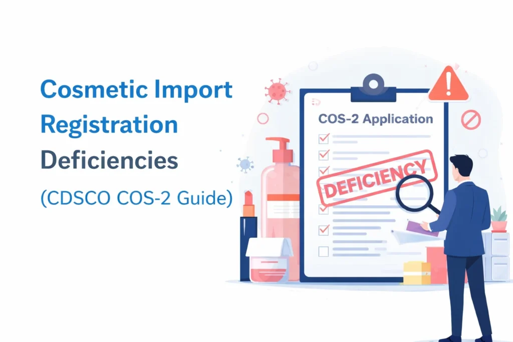 Cosmetic import registration deficiencies in CDSCO COS-2 application review process