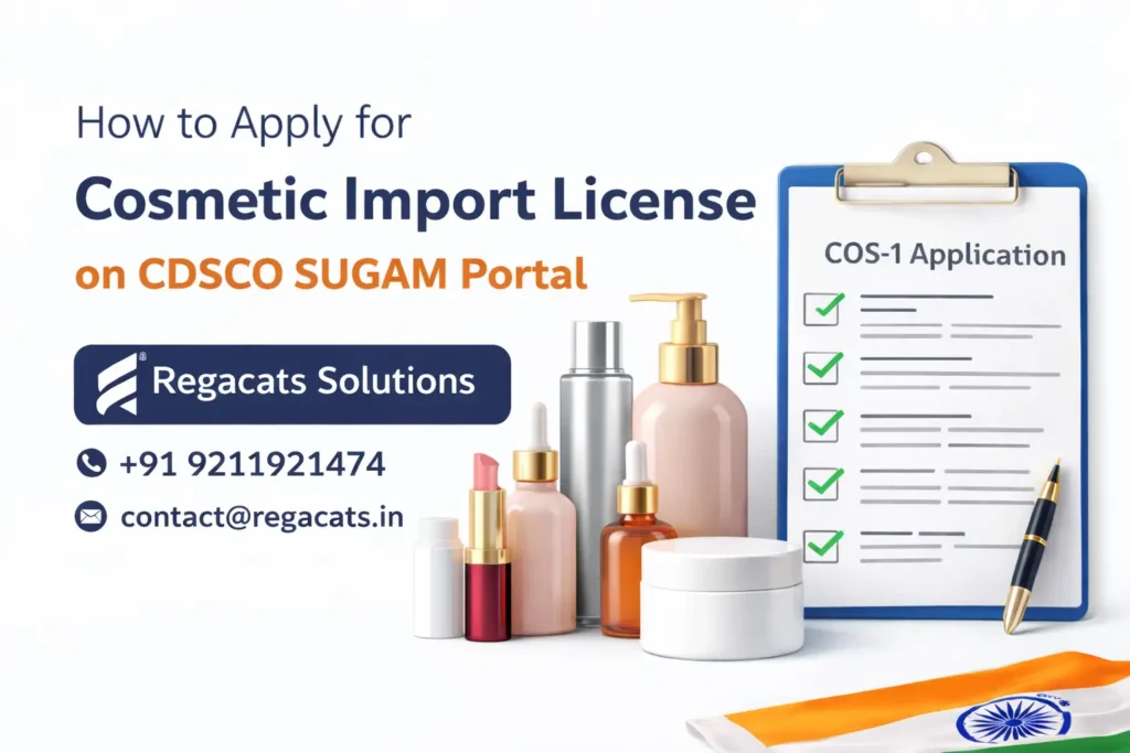 Apply for cosmetic import license on CDSCO SUGAM Portal with COS-1 filing process and cosmetic products – Regacats Solutions