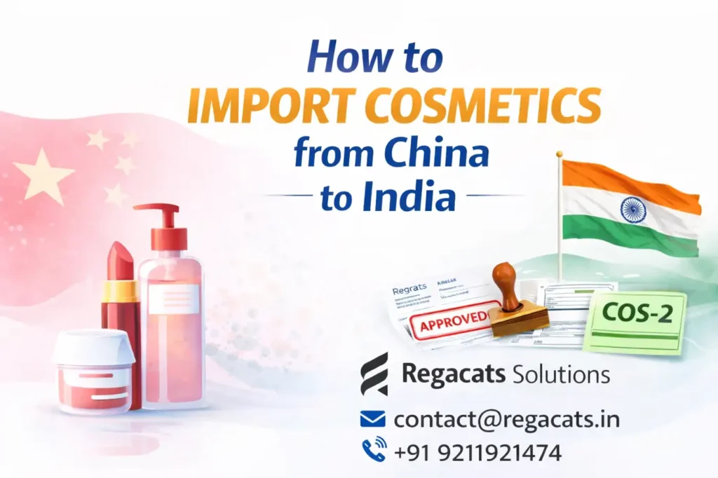 How to import cosmetics from China to India with CDSCO COS-2 registration process and Regacats Solutions contact details