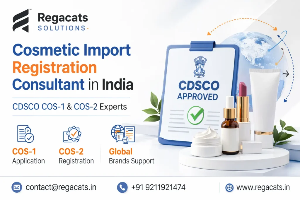 Cosmetic import registration consultant India supporting CDSCO COS-1 and COS-2 approval for foreign cosmetic brands