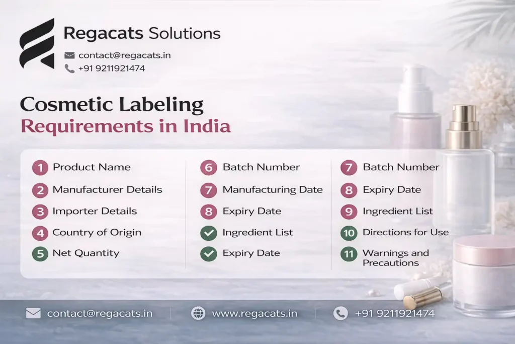 cosmetic labeling requirements in India checklist for imported cosmetics as per Cosmetic Rules 2020