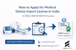 how to apply medical device import license India CDSCO MD14 MD15 process infographic