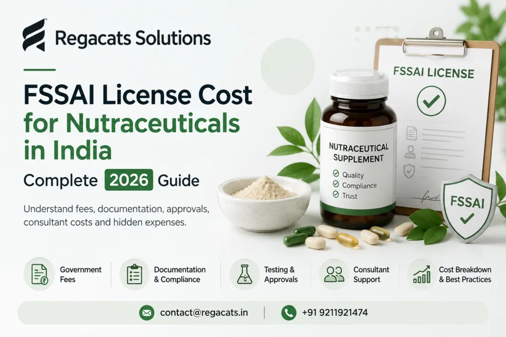 FSSAI license cost for nutraceuticals in India complete 2026 guide by Regacats Solutions